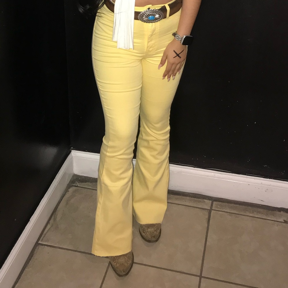 Yellow flare pants